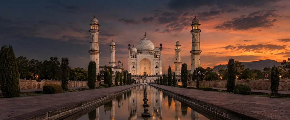 Bibi Ka Maqbara at sunset, Aurangabad