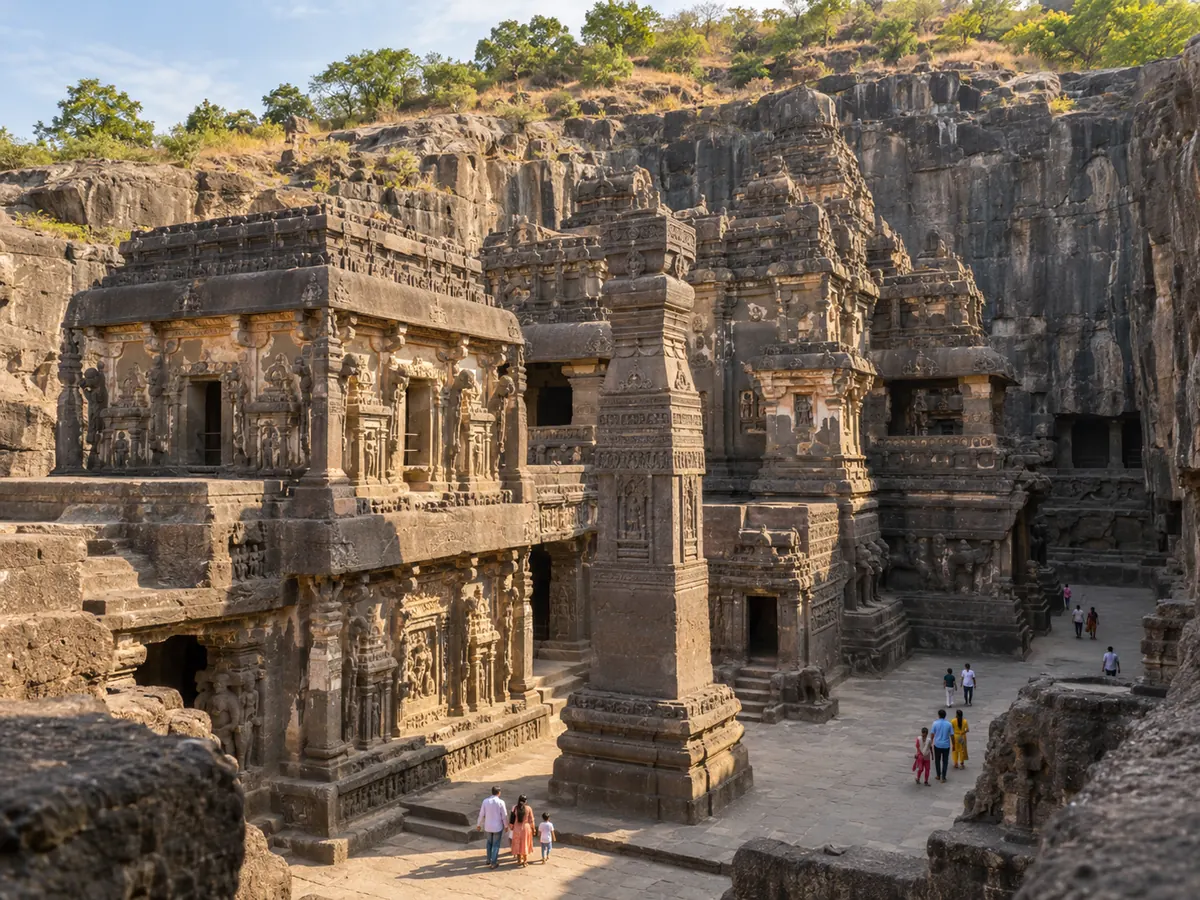 Ellora Kailasa Temple courtyard